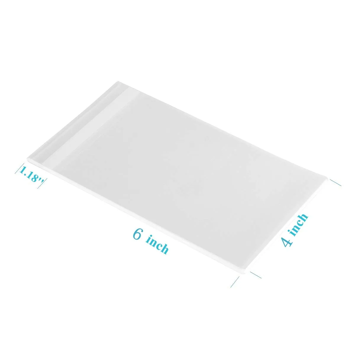 200ct Clear Plastic Bags 4x6-1.4 mils Thick Self Sealing OPP Cello Bags for Bakery Cookies Goodies Favor Decorative Wrappers (4'' x 6'')