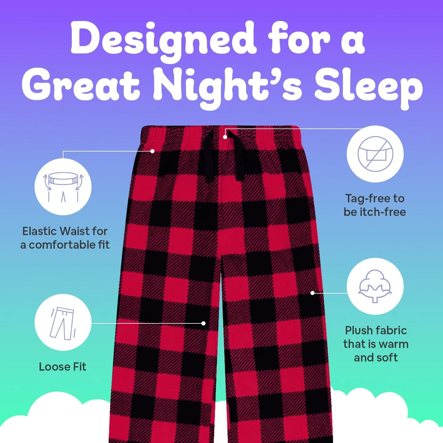 3-Pack Boys Pajama Pants - Soft Micro Fleece PJ Bottoms for Kids - Boys Sleepwear, Size 7-20