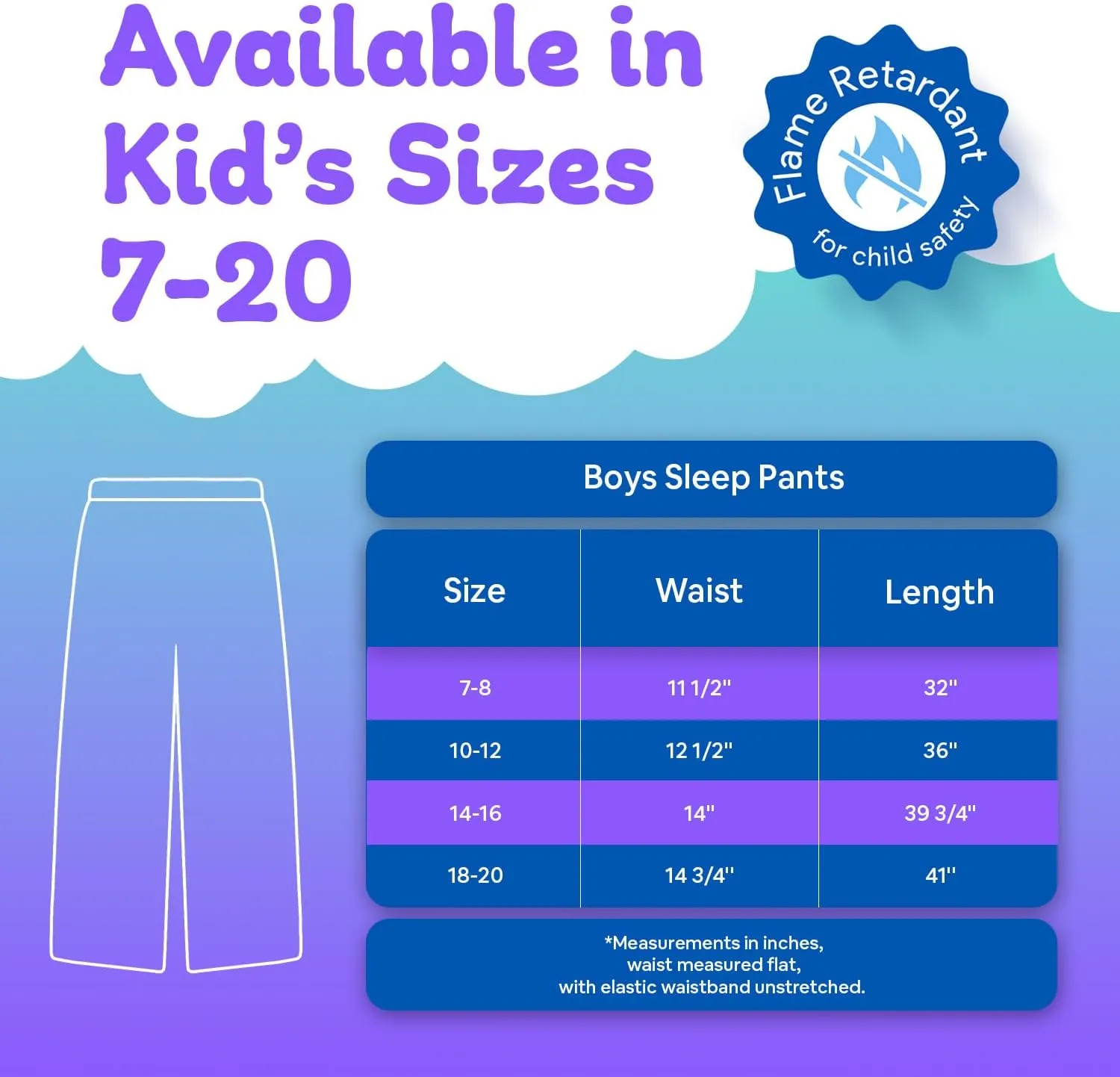 3-Pack Boys Pajama Pants - Soft Micro Fleece PJ Bottoms for Kids - Boys Sleepwear, Size 7-20
