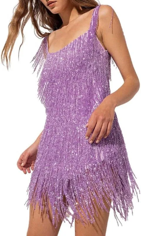 Argeousgor Women Sparkly Sequin Mini Dress Spaghetti Strap Backless Ruche High Waist Short Dresses Elegant Party Dress