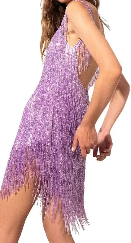 Argeousgor Women Sparkly Sequin Mini Dress Spaghetti Strap Backless Ruche High Waist Short Dresses Elegant Party Dress