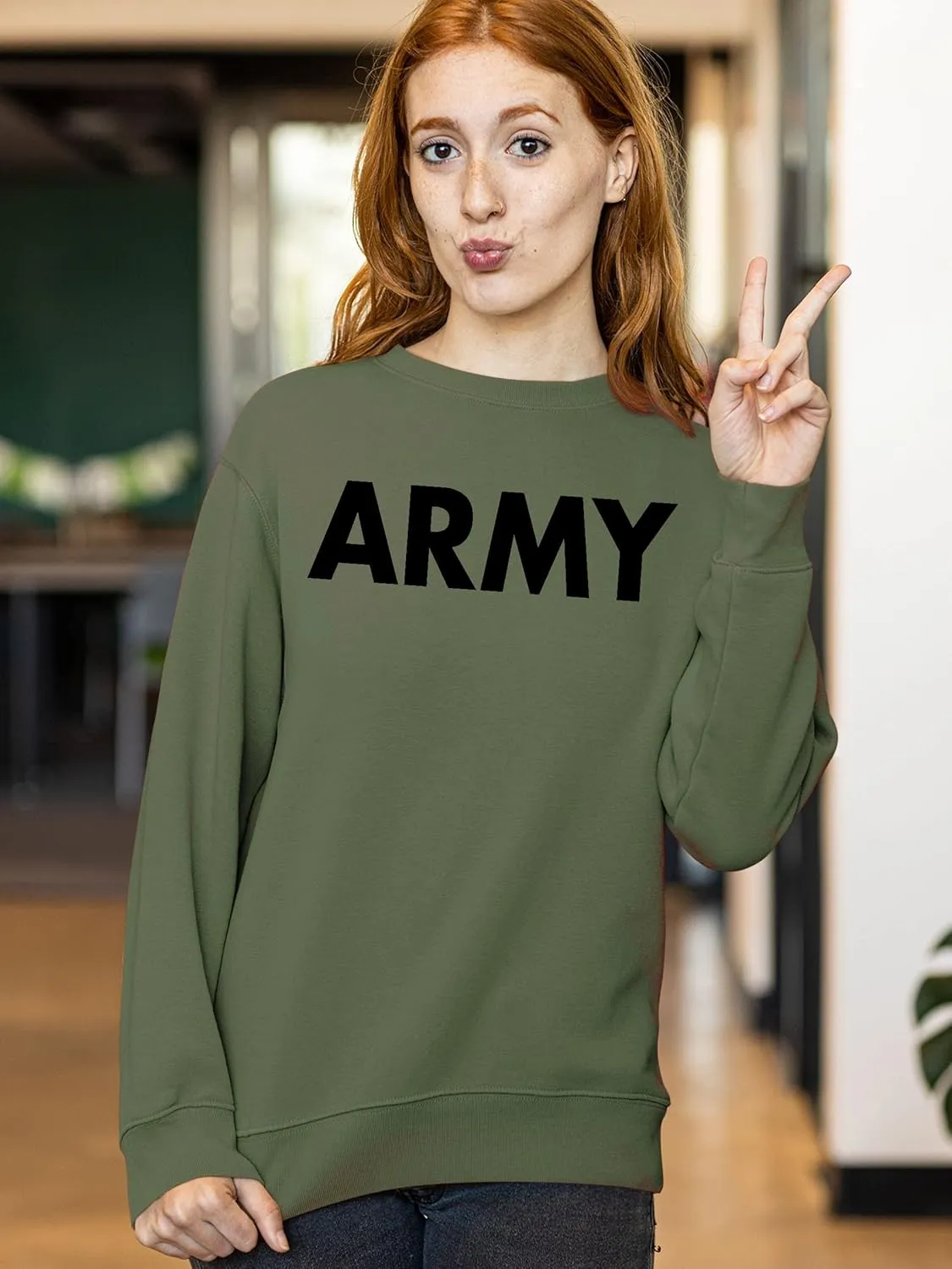 Army Sweatshirt | Military Training PT Exercise Workout Gear Veterans Service Family Support Motivation