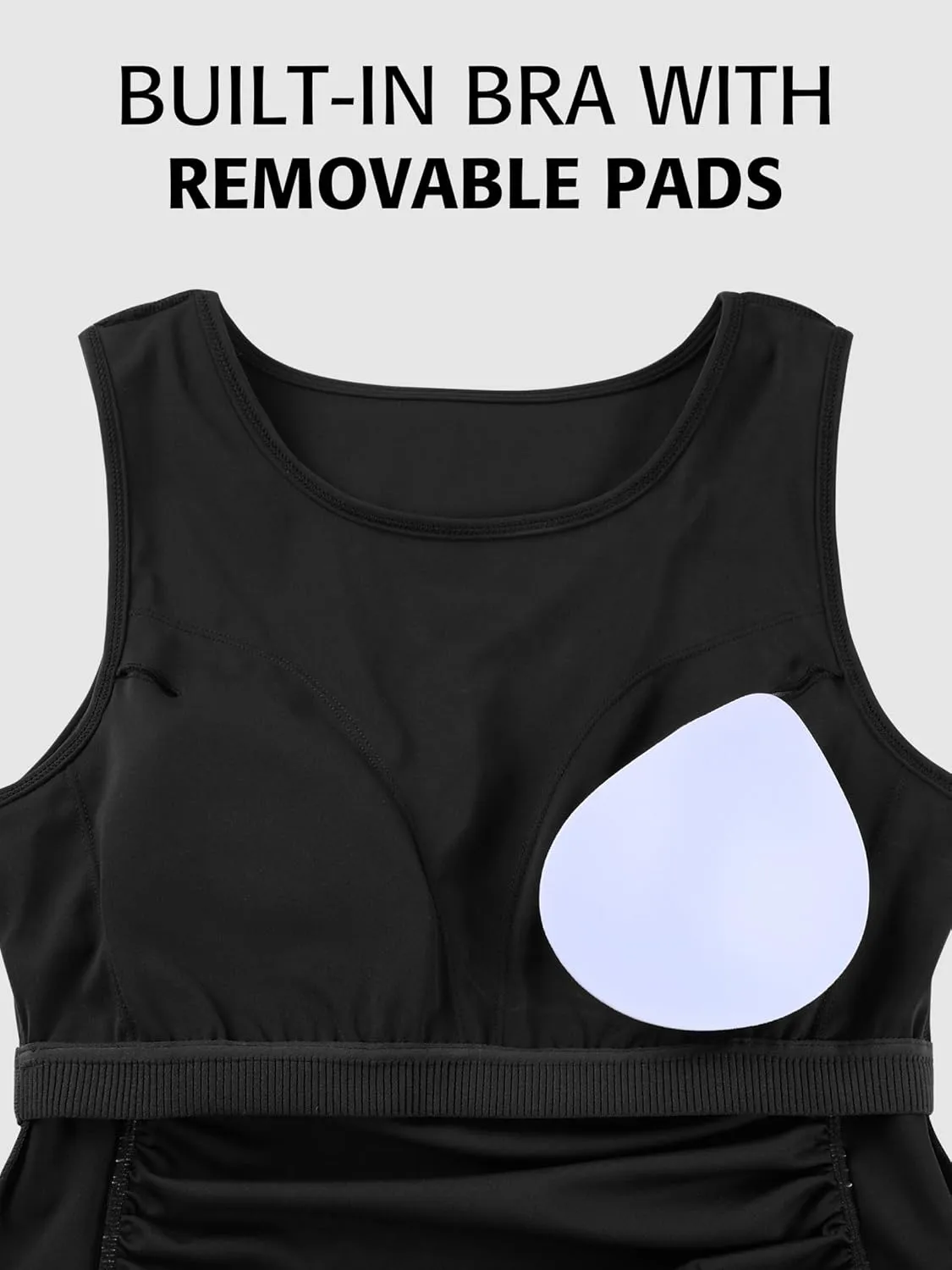 ATTRACO Women's Maternity Tank Tops with Built in Bra Side Ruched Sleeveless Pregnancy Tank