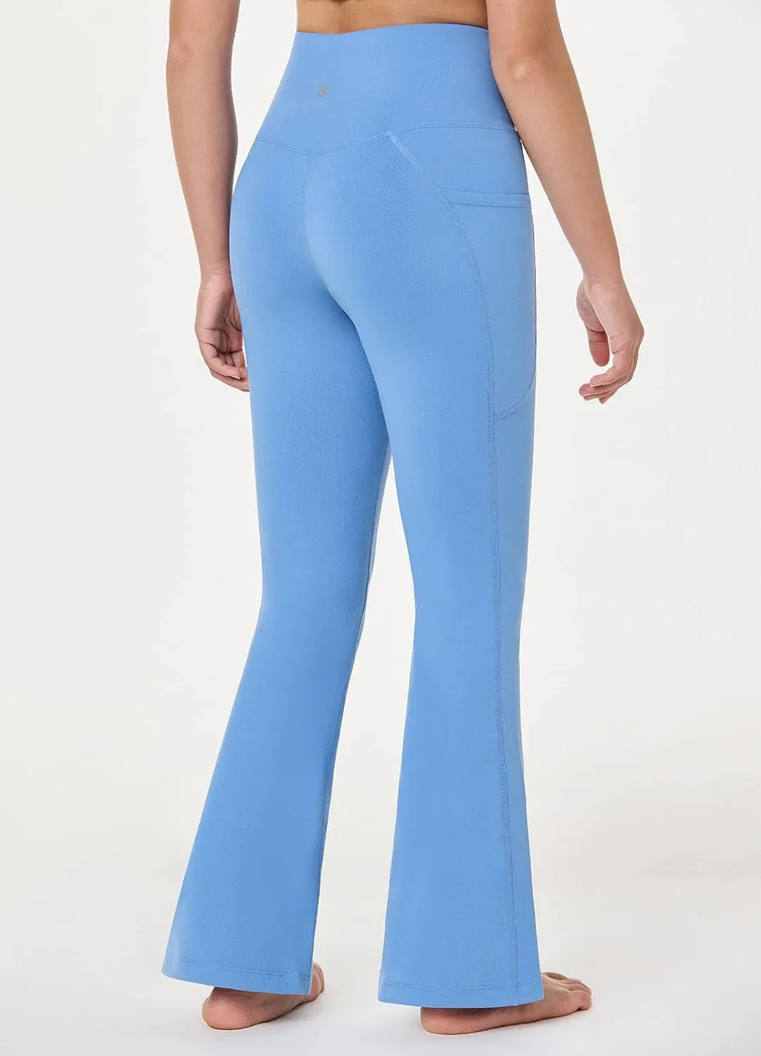 baleaf Girls' Flare Leggings Cross High Waisted Bootcut Yoga Dance Pants Kids Bell Bottoms Leggings with Pockets