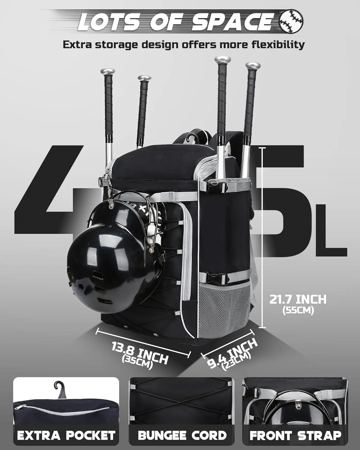 Baseball Softball Catchers Gear Bag for Helmet Chest Protector Leg Guards Cleats Large Baseball Softball Bat Backpack for Boys Girls Catchers Equipment Bag for Youth Adult