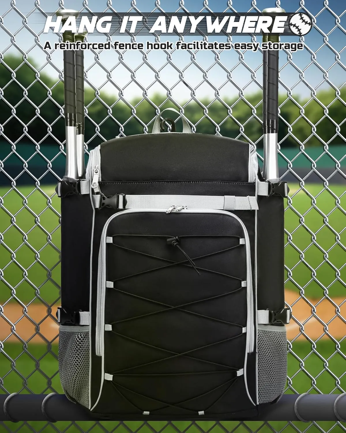 Baseball Softball Catchers Gear Bag for Helmet Chest Protector Leg Guards Cleats Large Baseball Softball Bat Backpack for Boys Girls Catchers Equipment Bag for Youth Adult