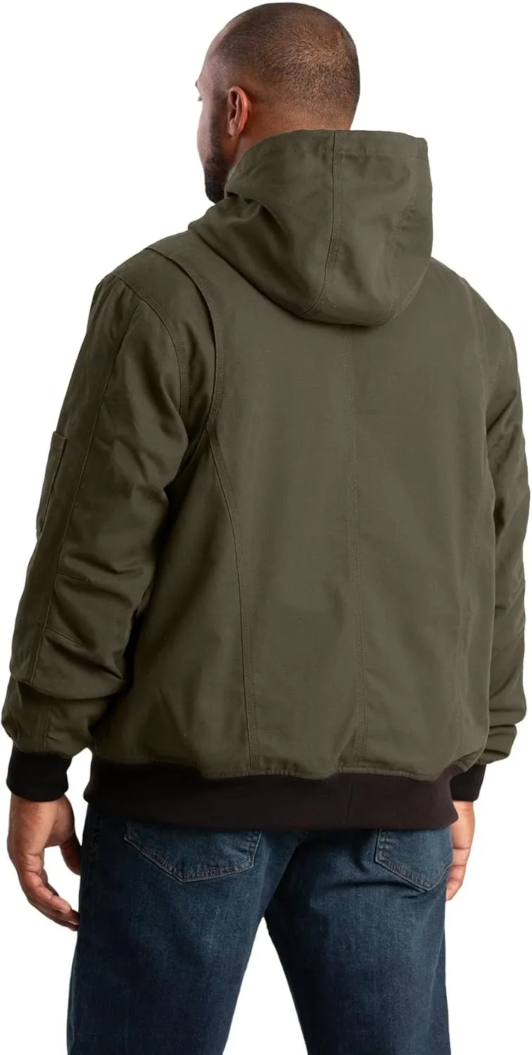 Berne Men's Heartland Duck Flannel-Lined Hooded Jacket