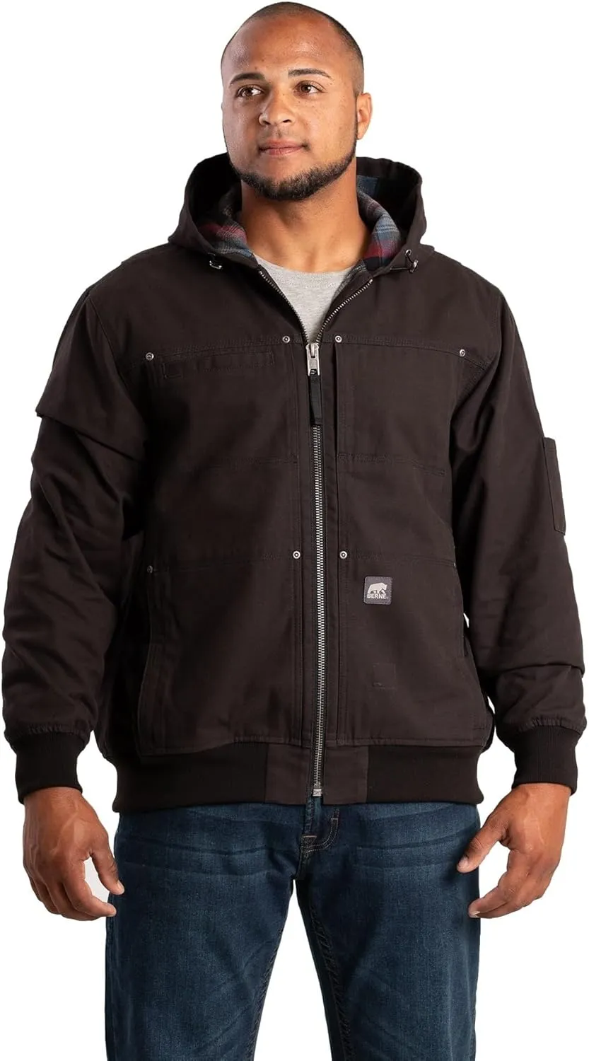 Berne Men's Heartland Duck Flannel-Lined Hooded Jacket