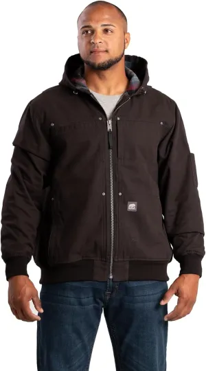 Berne Men's Heartland Duck Flannel-Lined Hooded Jacket