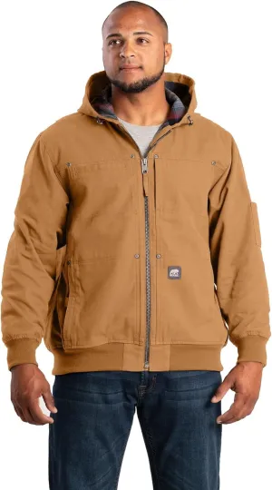 Berne Men's Heartland Duck Flannel-Lined Hooded Jacket
