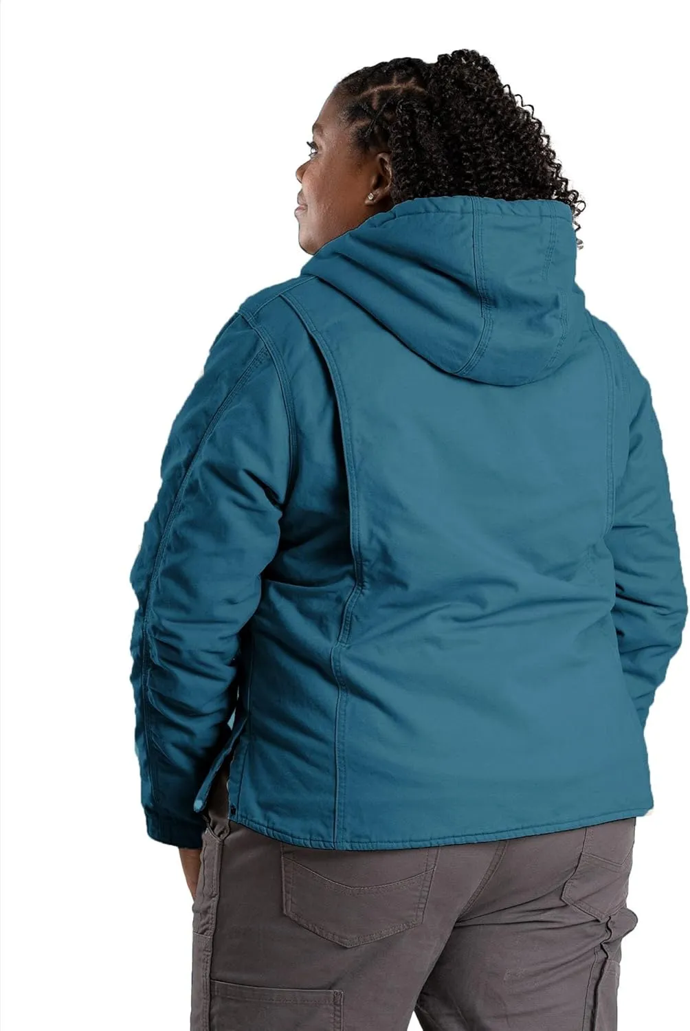 Berne Women's Sherpa-Lined Softstone Duck Hooded Jacket