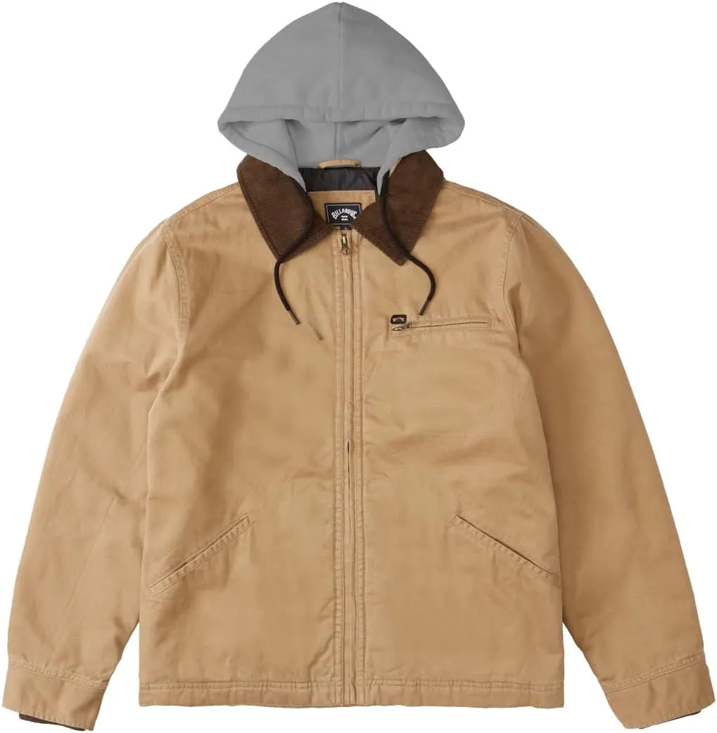 Billabong Men's Barlow Hooded Workwear Style Zip Jacket