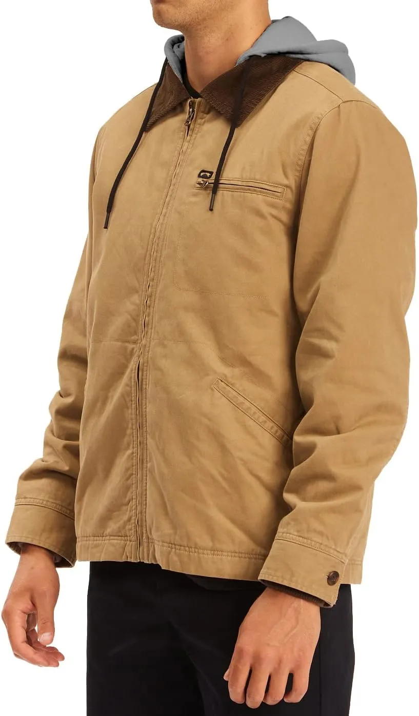Billabong Men's Barlow Hooded Workwear Style Zip Jacket