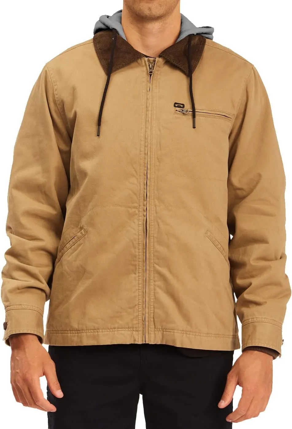Billabong Men's Barlow Hooded Workwear Style Zip Jacket