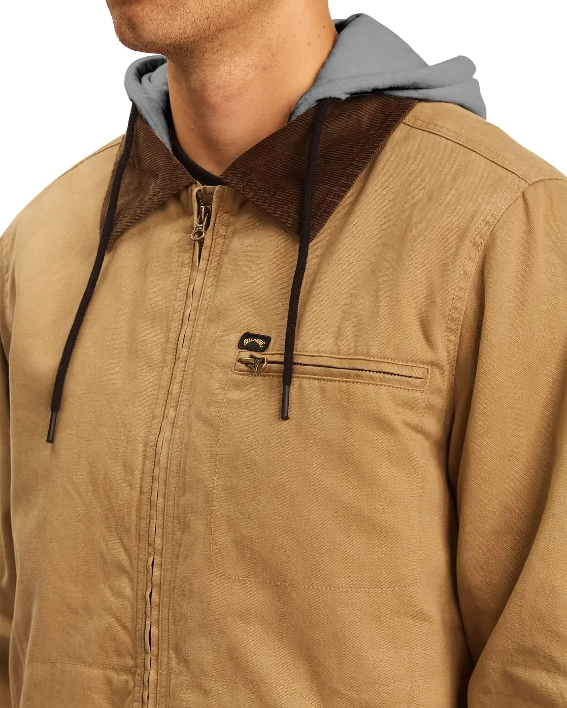Billabong Men's Barlow Hooded Workwear Style Zip Jacket