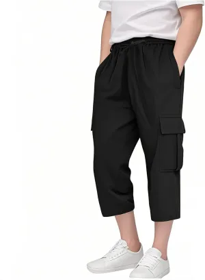 Boys' Cargo Shorts Khaki Pants for Boys Athletic Shorts School Uniform Kids Quick Dry Hiking Cargo Pants Sweatpants