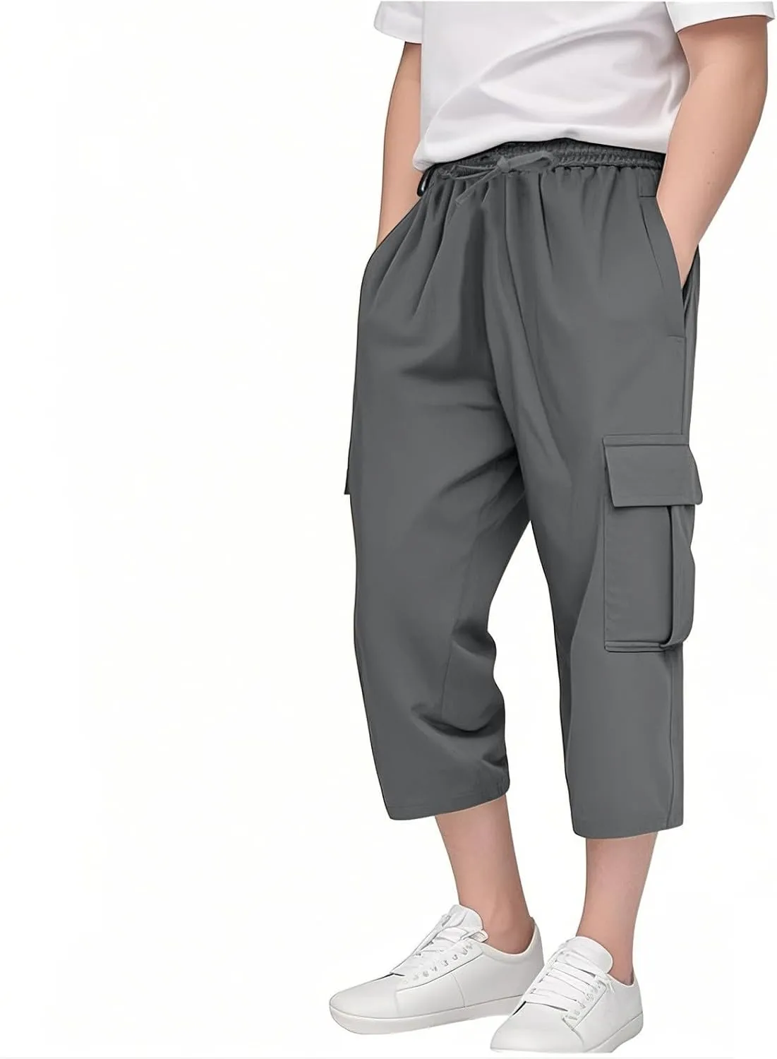 Boys' Cargo Shorts Khaki Pants for Boys School Uniform Athletic Shorts Kids Quick Dry Hiking Cargo Pants Sweatpants