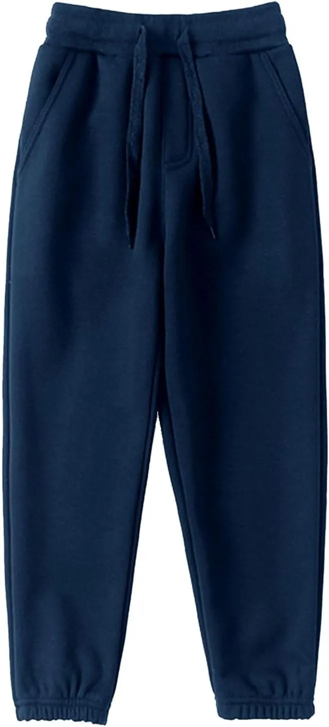 Boys Girls Sweatpants Fleece Athletic Workout Pants Toddler Cargo Pants Joggers with Drawstring Trousers