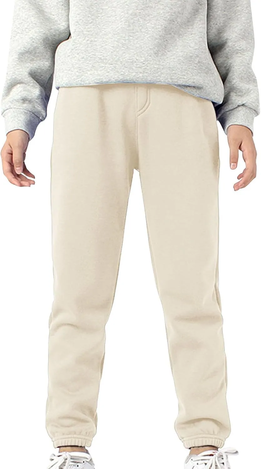 Boys Girls Sweatpants Fleece Athletic Workout Pants Toddler Cargo Pants Joggers with Drawstring Trousers