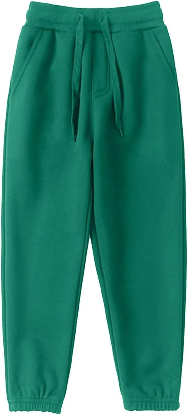 Boys Girls Sweatpants Fleece Athletic Workout Pants Toddler Cargo Pants Joggers with Drawstring Trousers