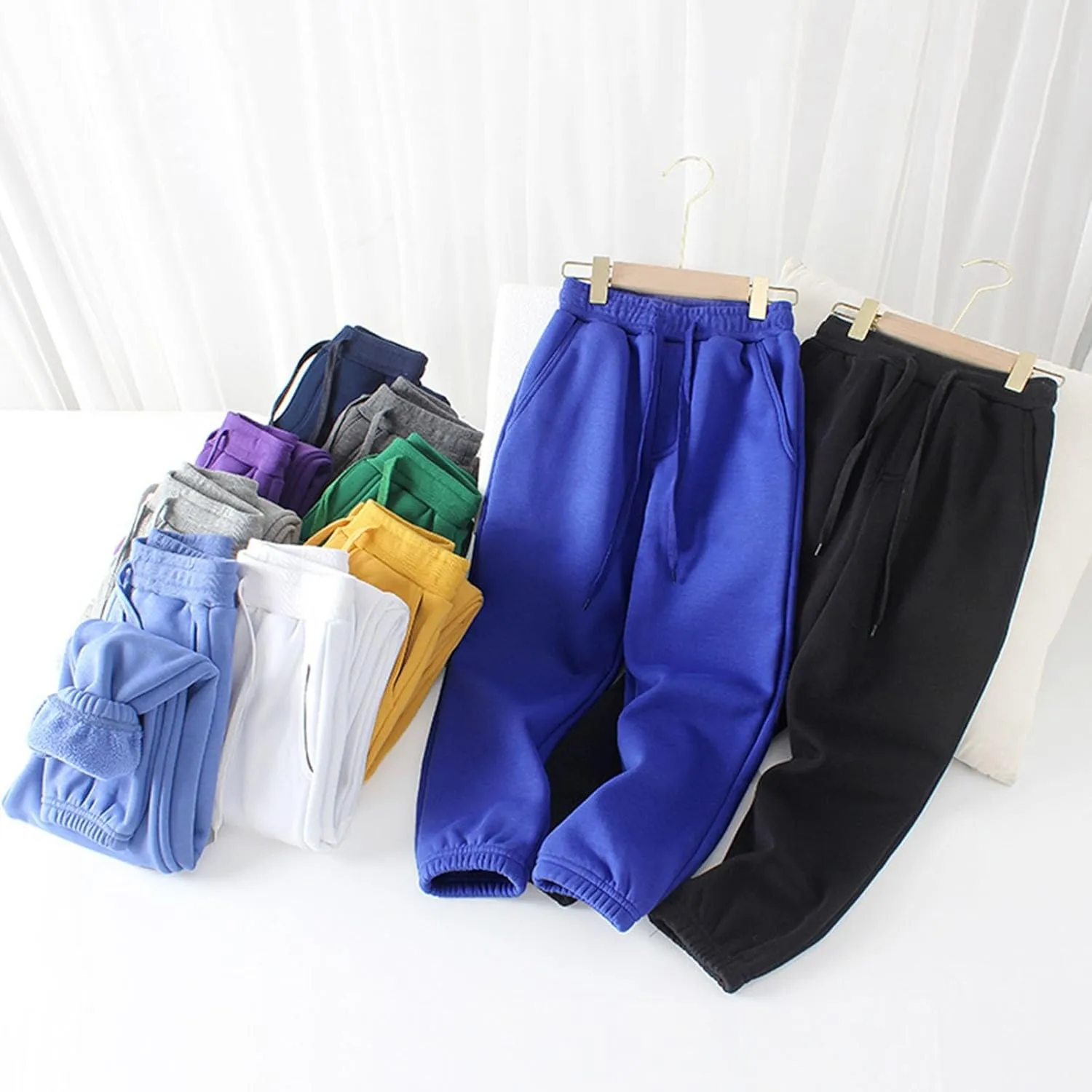 Boys Girls Sweatpants Fleece Athletic Workout Pants Toddler Cargo Pants Joggers with Drawstring Trousers