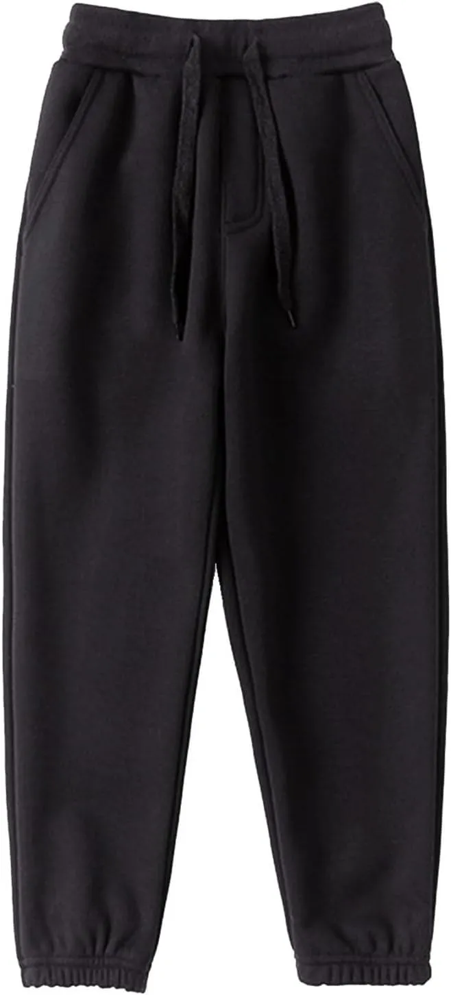 Boys Girls Sweatpants Fleece Athletic Workout Pants Toddler Cargo Pants Joggers with Drawstring Trousers