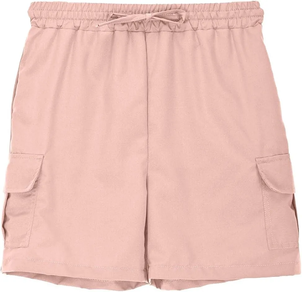 Boys' Pull on Cargo Shorts School Uniform Athletic Khaki Shorts for Kids Below Knee Quick Dry Flap Pocket Cargo Pants