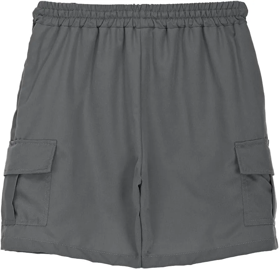 Boys' Pull on Cargo Shorts School Uniform Khaki Athletic Shorts for Boys Quick Dry Cargo Hiking Pants Baggy Sweatpants