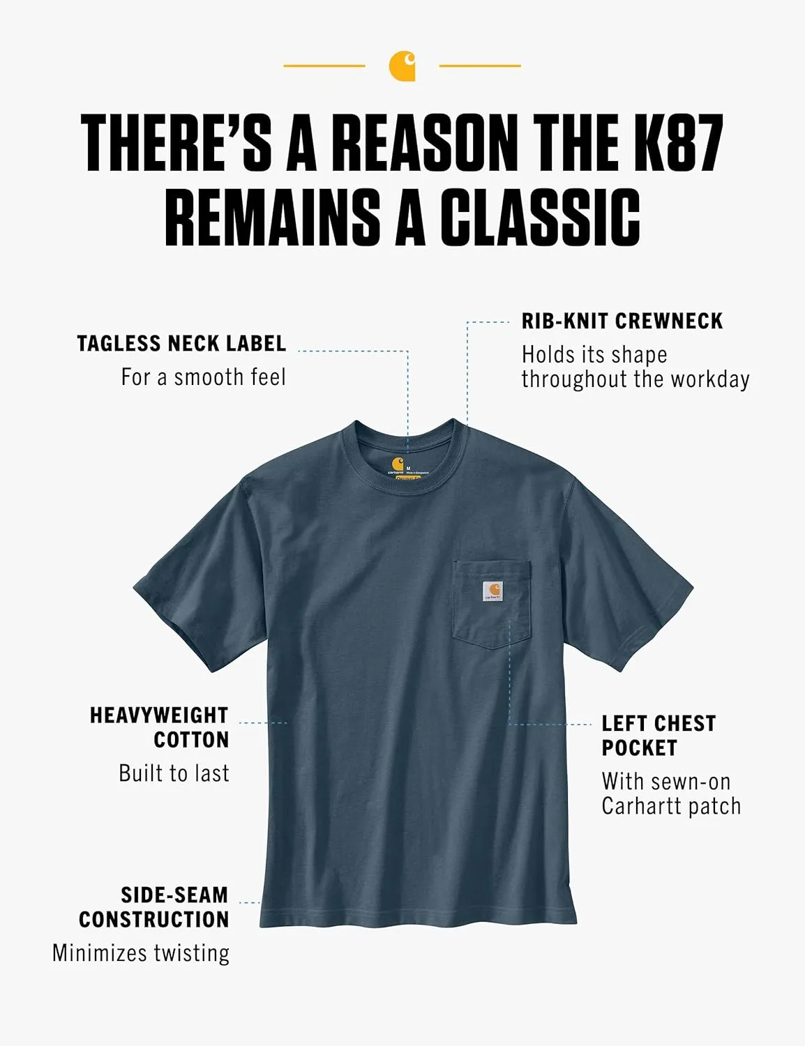 Carhartt Men's Loose Fit Heavyweight Short-Sleeve Pocket T-Shirt (Also Available in Big & Tall)