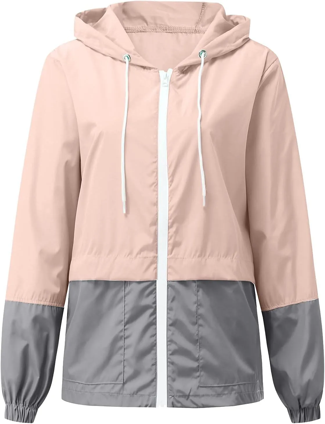 Cdiecer Women's Waterproof Raincoats Plus Size Windbreaker Jacket Lightweight Hooded Rain Coats Outdoor Sport Jacket