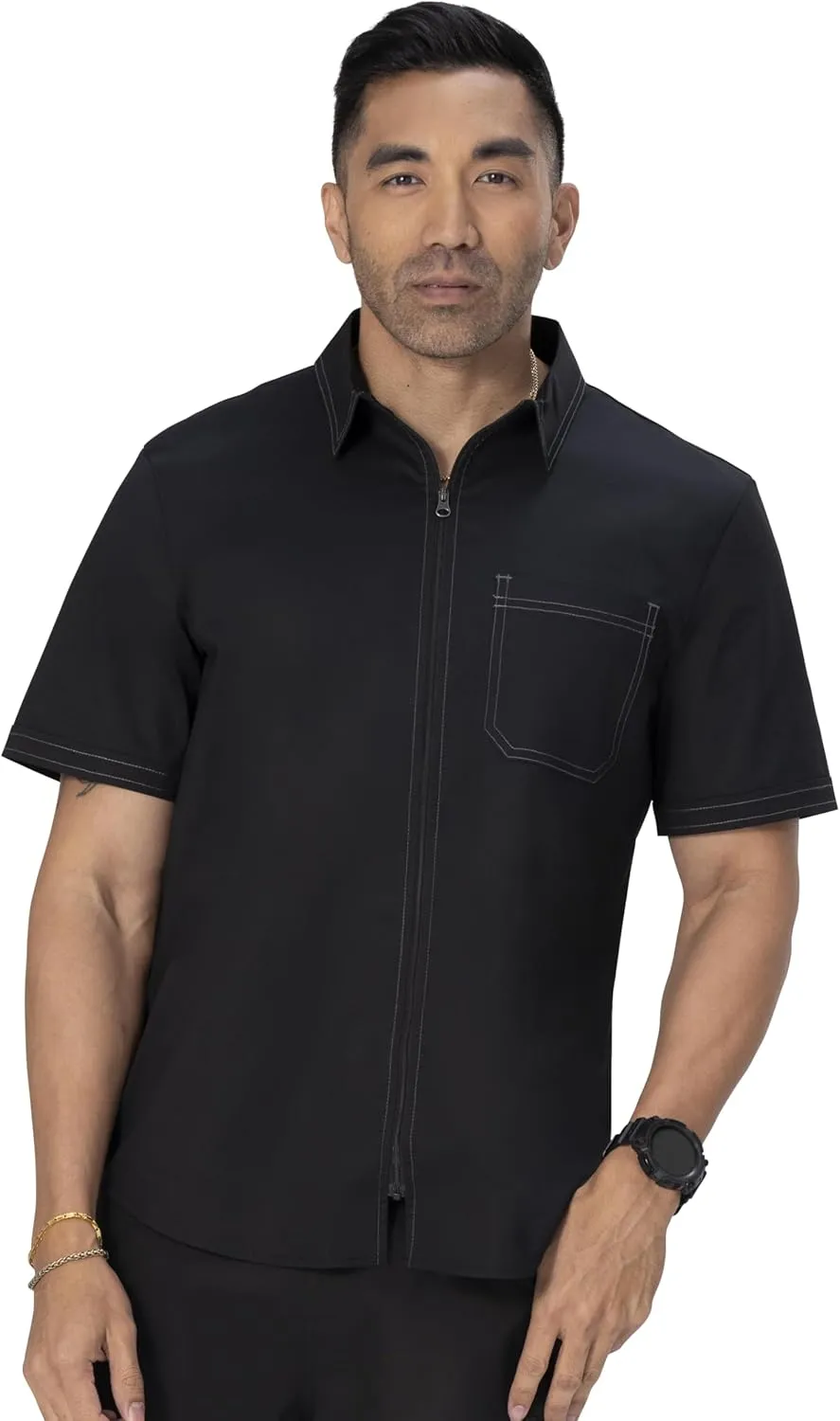 Chef Works Men's Cody Zip Work Shirt