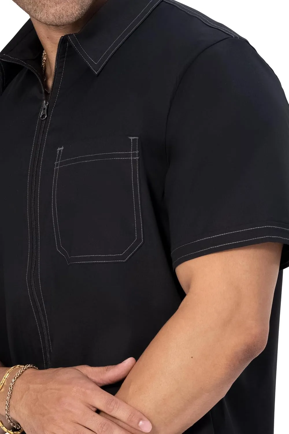 Chef Works Men's Cody Zip Work Shirt