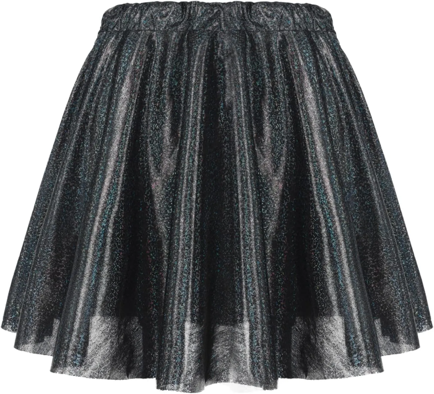 CHICTRY Women Fashion Metallic Pleated Miniskirts Holographic Shiny Ladies Dance Clubwear Flared Skirts