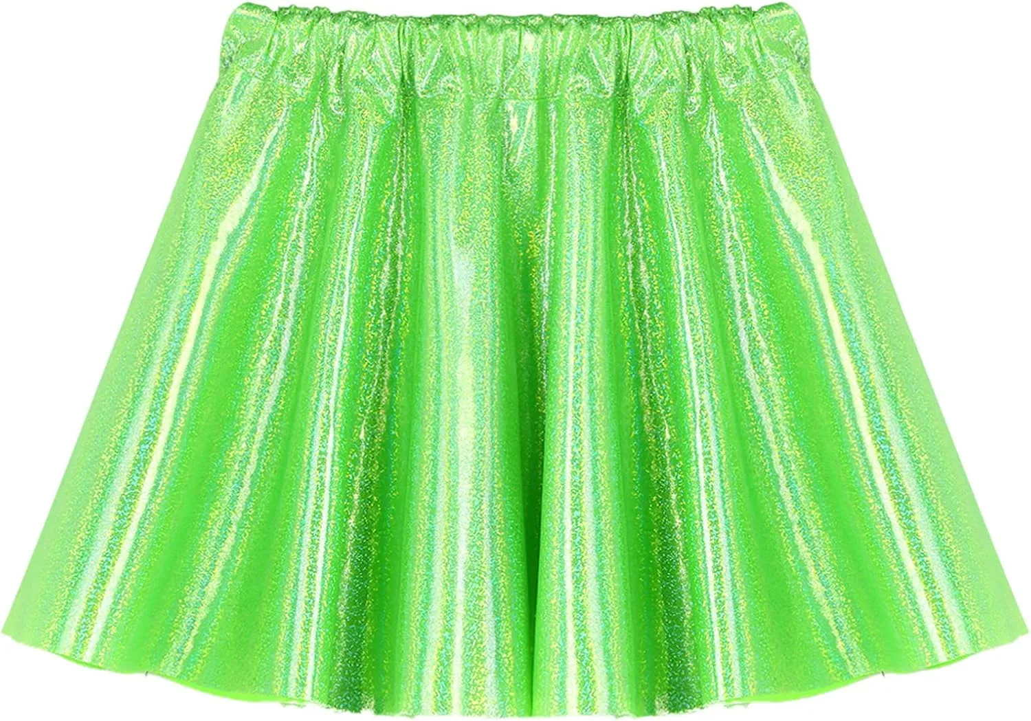 CHICTRY Women Fashion Metallic Pleated Miniskirts Holographic Shiny Ladies Dance Clubwear Flared Skirts