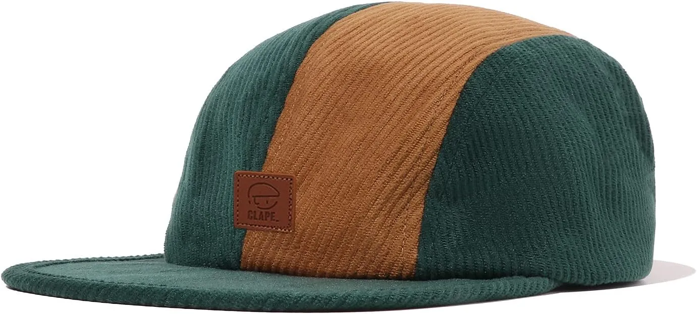 Clakllie Corduroy 6 Panel Hat Flat Brim Baseball Caps Flat Bill Sun Cap Low Profile Trucker Hat Soft Top Unstructured Hat