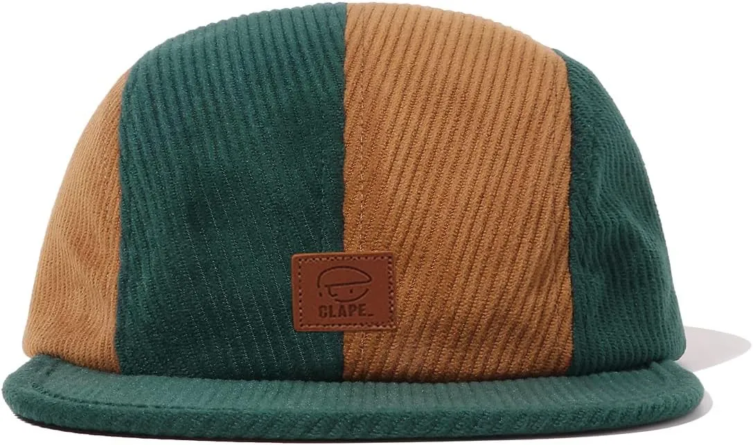 Clakllie Corduroy 6 Panel Hat Flat Brim Baseball Caps Flat Bill Sun Cap Low Profile Trucker Hat Soft Top Unstructured Hat
