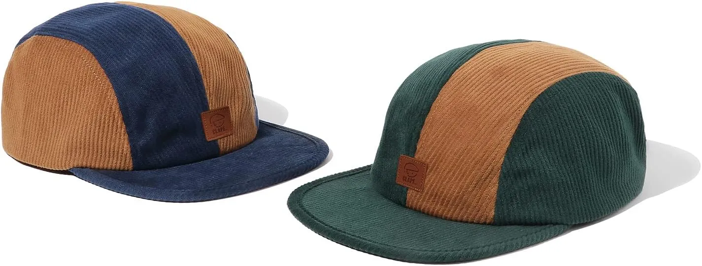 Clakllie Corduroy 6 Panel Hat Flat Brim Baseball Caps Flat Bill Sun Cap Low Profile Trucker Hat Soft Top Unstructured Hat