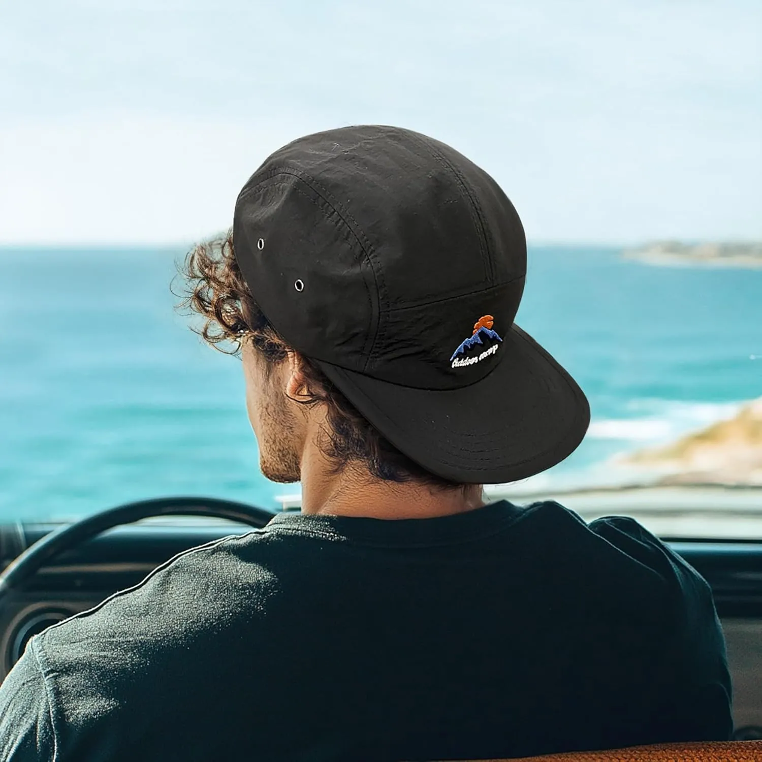 Croogo 5 Panel Baseball Cap Flat Brim Hats for Men Urban Street Camper Hats Waterproof Dad Hat Trucker Umpire Sun Caps