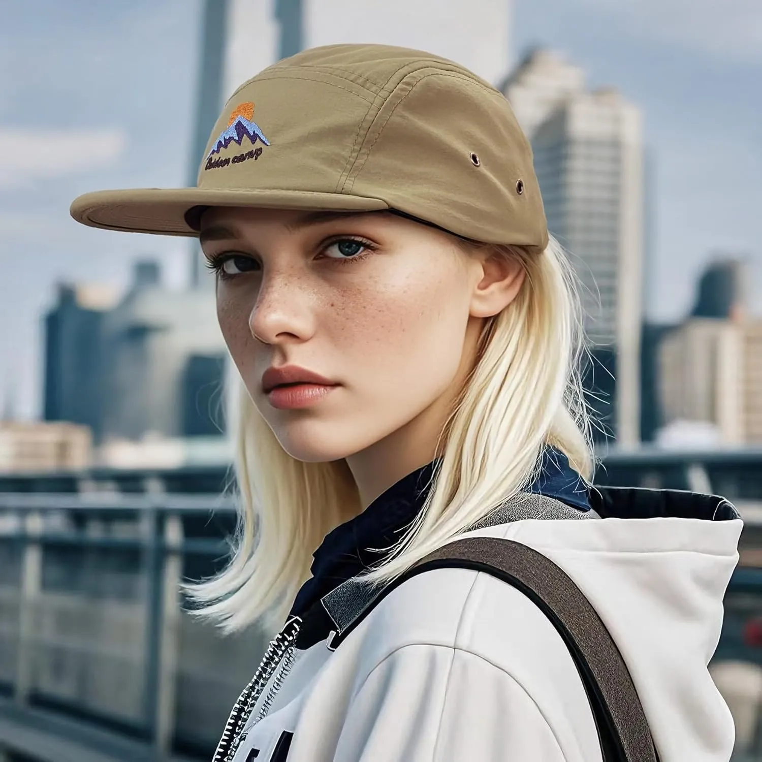 Croogo 5 Panel Baseball Cap Flat Brim Hats for Men Urban Street Camper Hats Waterproof Dad Hat Trucker Umpire Sun Caps