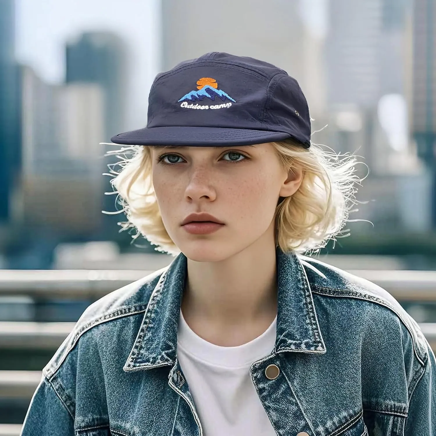 Croogo 5 Panel Baseball Cap Flat Brim Hats for Men Urban Street Camper Hats Waterproof Dad Hat Trucker Umpire Sun Caps