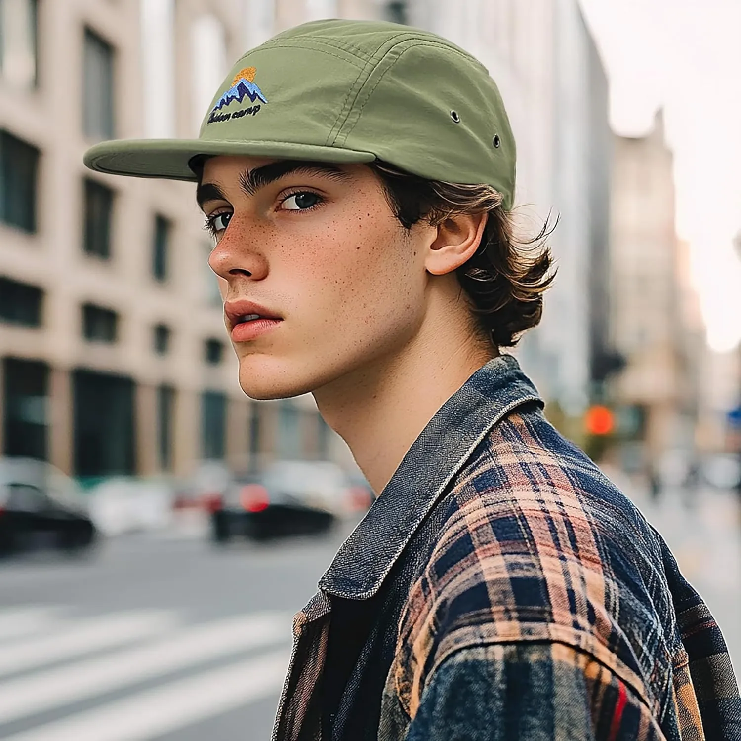 Croogo 5 Panel Baseball Cap Flat Brim Hats for Men Urban Street Camper Hats Waterproof Dad Hat Trucker Umpire Sun Caps