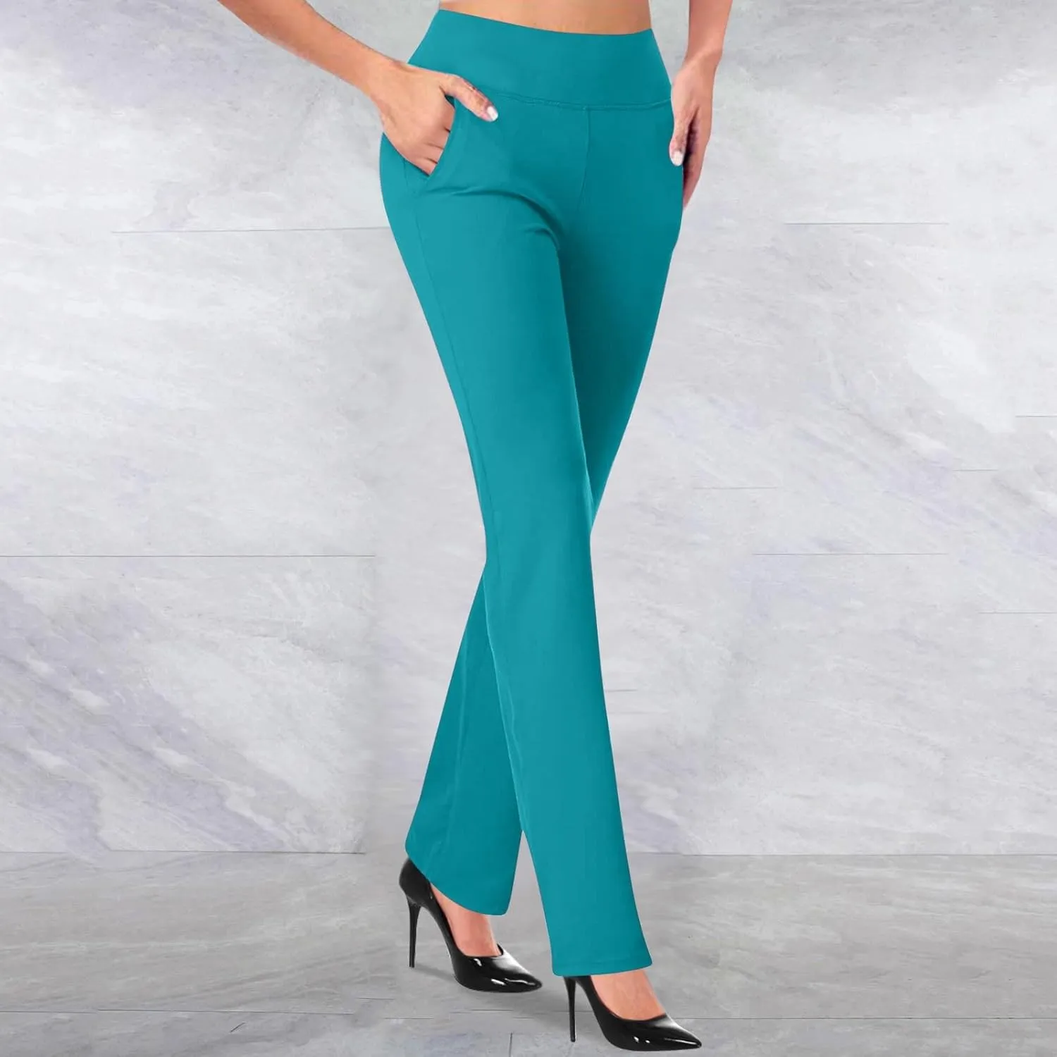 Dress Pants Women Business Casual Work Pants Women High Waist Stretchy Trousers Pull on Office Slacks Bottoms
