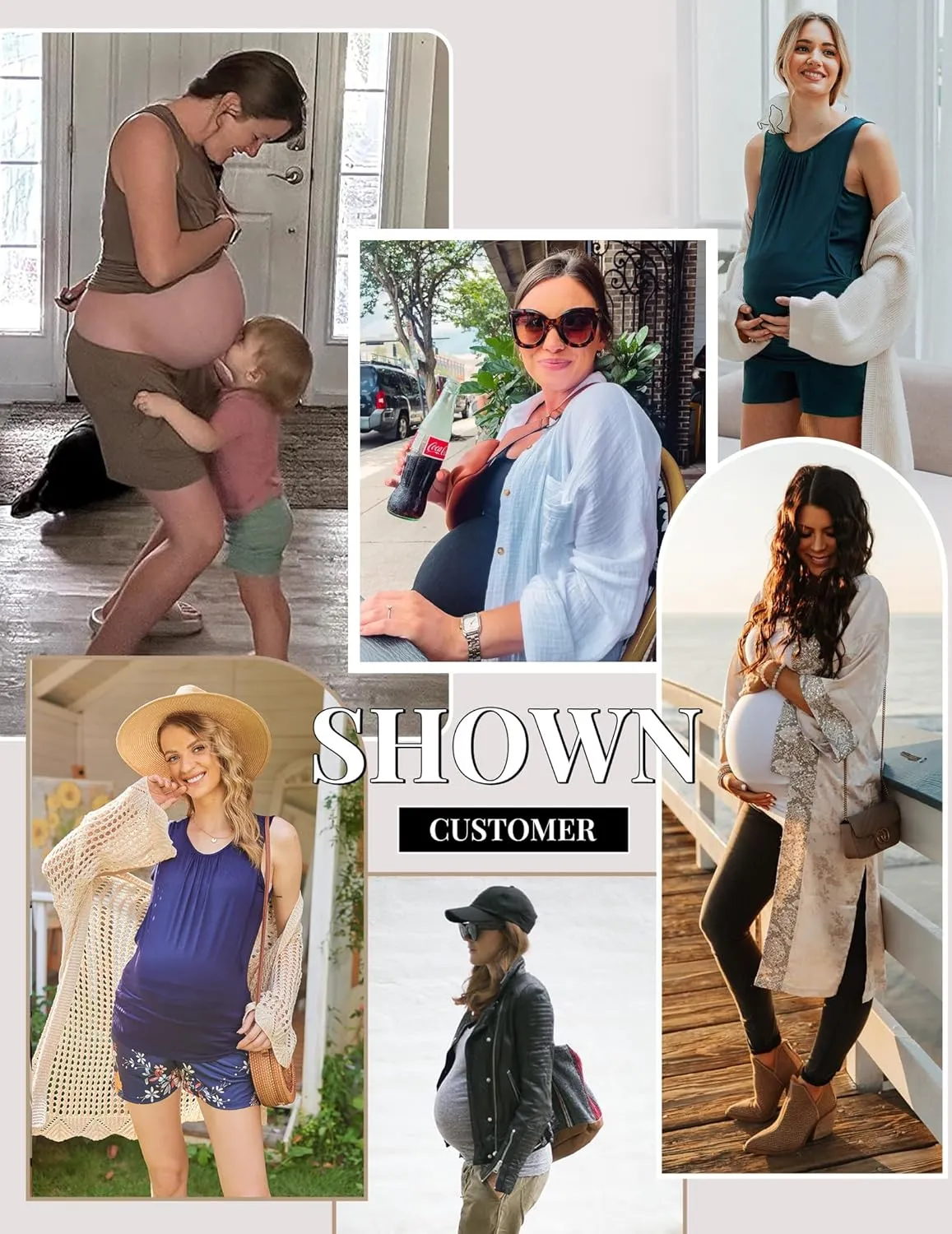 Ekouaer Women Maternity Nursing Pajama Set Breastfeeding Double Layer Pregnancy Pjs Set Sleeveless Top & Shorts with Pockets
