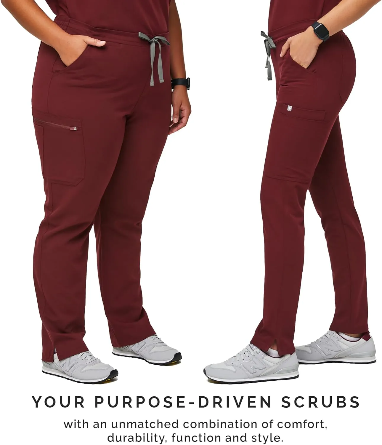 FIGS YOLA Skinny Scrub Pants for Women — Slim Fit, Straight Leg, 11 Pockets 4-Way Stretch, Anti-Wrinkle Women Scrub Pants