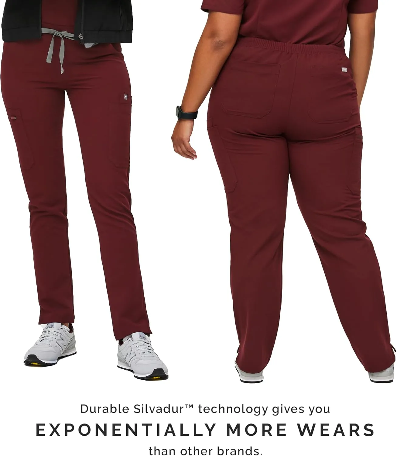FIGS YOLA Skinny Scrub Pants for Women — Slim Fit, Straight Leg, 11 Pockets 4-Way Stretch, Anti-Wrinkle Women Scrub Pants