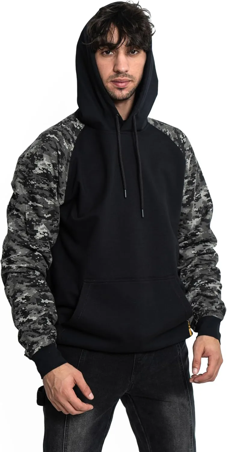 FR Hoodie for Men NFPA2112 CAT2 7.5oz Flame Resistant Pullover 100% Cotton Graphic FR Sweatshirt