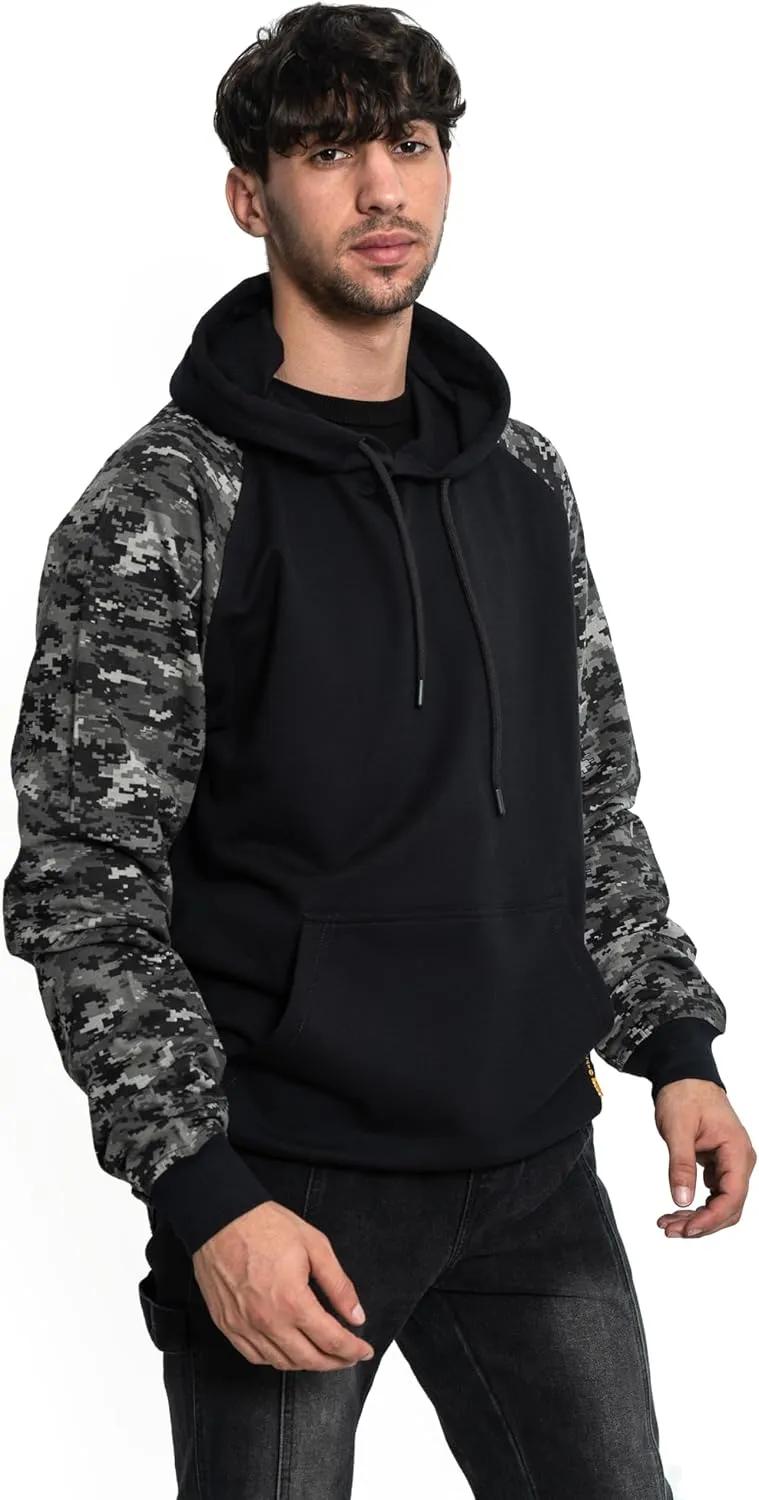 FR Hoodie for Men NFPA2112 CAT2 7.5oz Flame Resistant Pullover 100% Cotton Graphic FR Sweatshirt