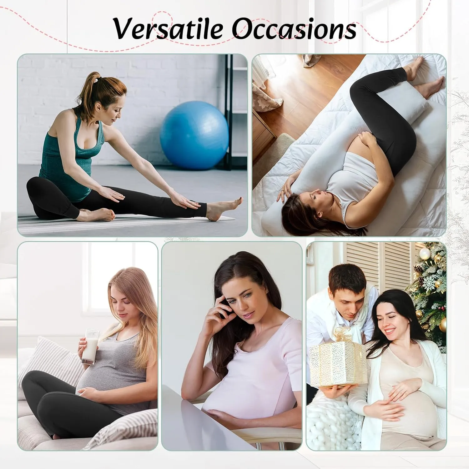 Geyoga 3 Pack Womens Maternity Pants Over The Belly Stretchy Pregnancy Sweatpants Comfy Pregnancy Joggers with Pockets