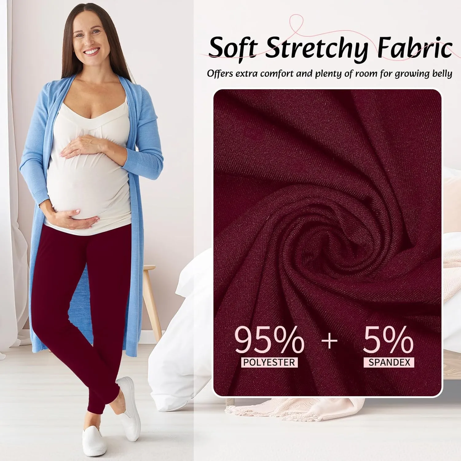 Geyoga 3 Pack Womens Maternity Pants Over The Belly Stretchy Pregnancy Sweatpants Comfy Pregnancy Joggers with Pockets