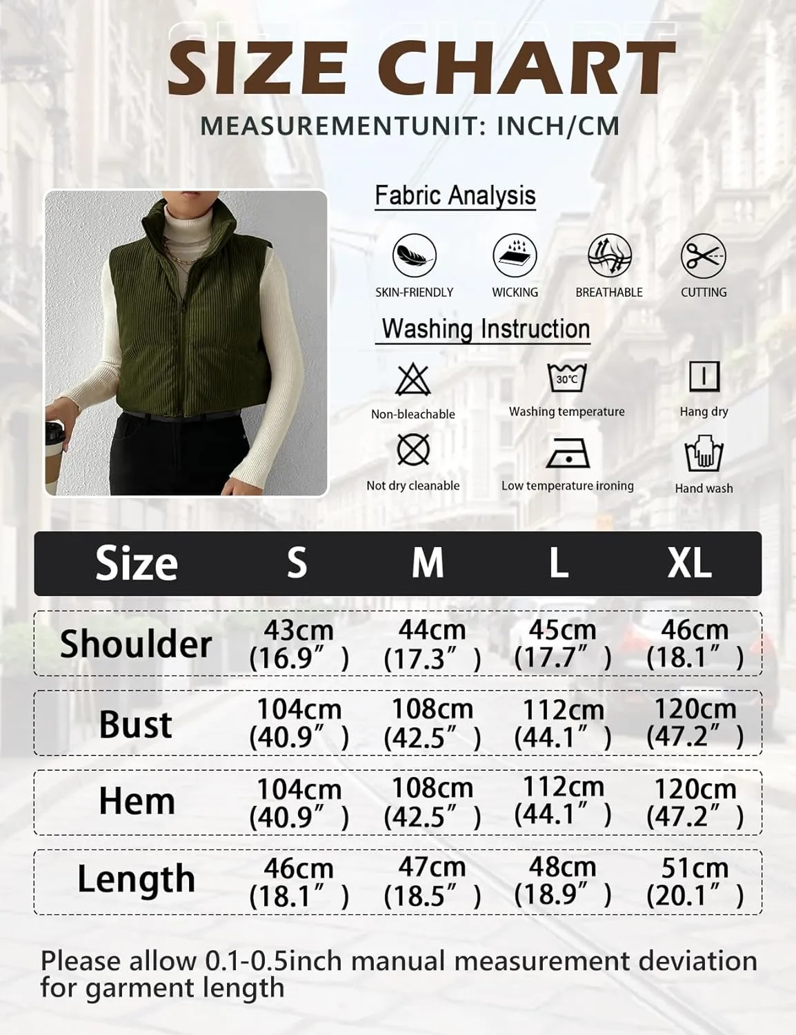 Gihuo Women's Corduroy Puffer Vest Cropped Stand Collar Zip Up Vest Quilted Sleeveless Jackets Gilet